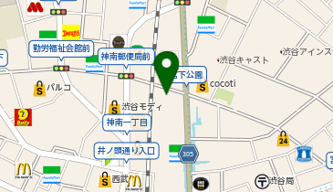 充レン MIYASHITA PARK South 3F FoodHall前 案内板横(中上)の地図画像