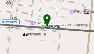 充レン つくばエクスプレス 研究学園駅 改札外 コインロッカー横(上)の地図画像