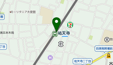 充レン 東急電鉄 祐天寺駅 改札内 中央改札付近 自動改札機横(右)の地図画像
