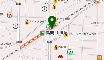 充レン JR西日本 高槻駅 改札外 2F自由通路 観光案内所付近(下)の地図画像