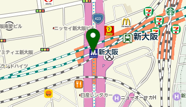 充レン Osaka Metro 御堂筋線 新大阪駅 改札内 中改札内正面(新幹線乗換改札)(上)の地図画像