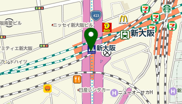 充レン Osaka Metro 御堂筋線 新大阪駅 改札内 中改札内正面(新幹線乗換改札)(下)の地図画像