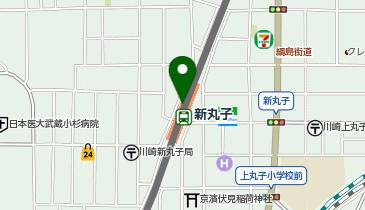 充レン 東急電鉄 新丸子駅 改札外 改札正面の地図画像