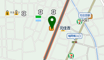 充レン 東急電鉄 元住吉駅 改札外 改札付近コインロッカー横の地図画像