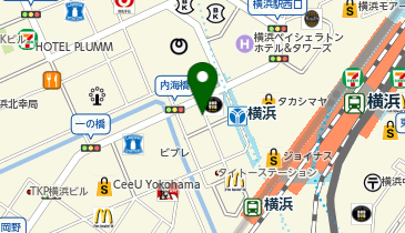 充レン 横浜市営地下鉄 横浜駅 JR側改札外 改札正面(左下)の地図画像