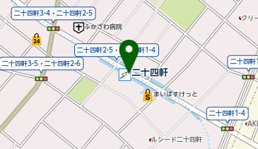 充レン 札幌市営地下鉄 東西線 二十四軒駅 改札外 改札口付近 ベンチ横柱前の地図画像