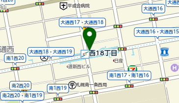 充レン 札幌市営地下鉄 東西線 西18丁目駅 改札外 改札口付近の地図画像