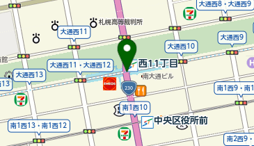 充レン 札幌市営地下鉄 東西線 西11丁目駅 改札外 駅事務室付近の地図画像