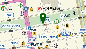 充レン 札幌市営地下鉄 東西線 大通駅 改札内 地下2階 コンコース休憩スペース付近の地図画像