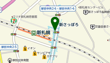 充レン 札幌市営地下鉄 東西線 新さっぽろ駅 改札外 改札口付近 6番出口付近 公衆電話横の地図画像