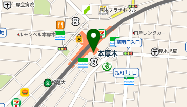 充レン 小田急電鉄 本厚木駅 南口改札外 改札階 公衆電話横(下)の地図画像