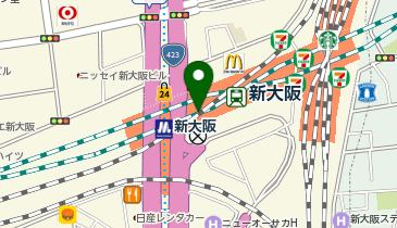充レン JR西日本 新大阪駅 改札外 3F中央口付近 トラベルサービスセンター横 待合室内(下)の地図画像
