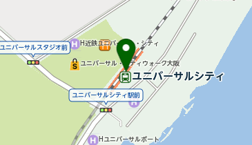 充レン JR西日本 ユニバーサルシティ駅 改札内 改札口付近 1号機の地図画像