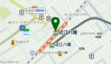 充レン JR西日本 近江八幡駅 改札外 2F自由通路 改札口付近(下)の地図画像