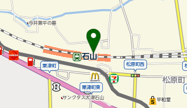 充レン JR西日本 石山駅 改札外 2F自由通路 改札口正面(上)の地図画像