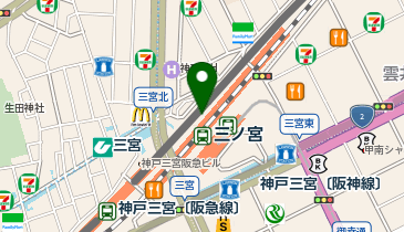充レン JR西日本 三ノ宮駅 改札外 東口コンコース北側 公衆電話横(下)の地図画像