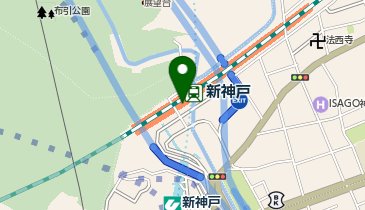 充レン JR西日本 新神戸駅 改札外 1Fコンコース 自販機付近(上)の地図画像