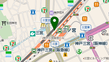 充レン デリカフェ・キッチン 三ノ宮 テラス席付近(上)の地図画像