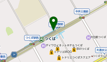 充レン つくばエクスプレス つくば駅 改札内 コインロッカー横(左下)の地図画像