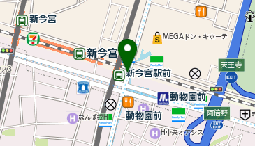 充レン Osaka Metro 堺筋線 動物園前駅 改札外 北改札付近(5)出口方面コインロッカー横の地図画像