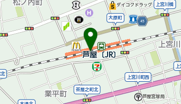 充レン JR西日本 芦屋駅 改札外 南口コンコース コインロッカー付近(下)の地図画像