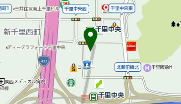 充レン せんちゅうパル B1F 千里中央駅 南改札口付近 公衆電話横の地図画像