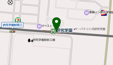 充レン つくばエクスプレス 研究学園駅 改札外 コインロッカー横(下)の地図画像