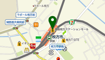 充レン 京阪電車 枚方市駅 東改札口外(下)の地図画像