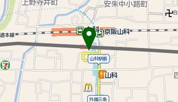 充レン 京阪電車 京阪山科駅 三条京阪・太秦天神川方面ホーム(下)の地図画像