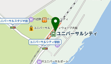 充レン JR西日本 ユニバーサルシティ駅 改札内 改札口付近 2号機の地図画像