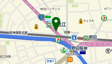 充レン JR西日本 海老江駅 改札外 コンコース東側 コインロッカー付近(上)の地図画像