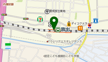 充レン JR西日本 放出駅 改札外 自動販売機横(下)の地図画像