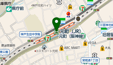 充レン JR西日本 元町駅 東口改札外 北側出入口付近(下)の地図画像