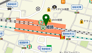 充レン JR西日本 姫路駅 新幹線改札内 公衆電話付近(上)の地図画像