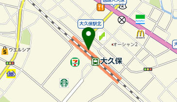 充レン JR西日本 大久保駅 改札外 自動販売機横(下)の地図画像