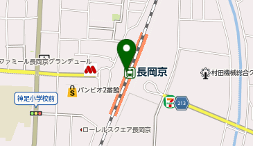 充レン JR西日本 長岡京駅 改札外 自由通路東側 コインロッカー付近(上)の地図画像