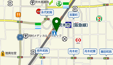 充レン 阪急電鉄 茨木市駅 南改札口外 公衆電話横(下)の地図画像