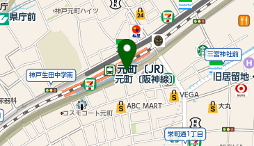 充レン 阪神電車 元町駅 東改札外 コインロッカー横(下)の地図画像