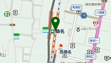 充レン 近鉄名古屋線 桑名駅 3F 改札内 7・8ホーム行階段横 公衆電話横(下)の地図画像