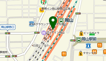 充レン JR西日本 岡山駅 2F 改札内 セブンイレブン前(上)の地図画像