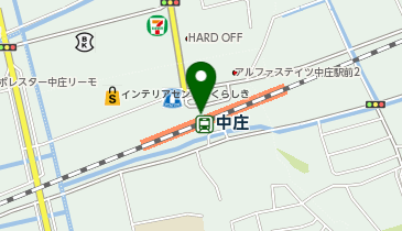 充レン JR西日本 中庄駅 2F 改札内 1番線ホーム行き階段付近の地図画像