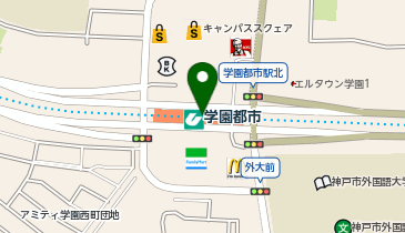 充レン 神戸市営地下鉄 学園都市駅 改札外 エスカレーター下(上)の地図画像