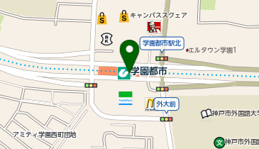 充レン 神戸市営地下鉄 学園都市駅 改札外 エスカレーター下(下)の地図画像
