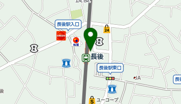 充レン 小田急電鉄 長後駅 改札外 改札階 公衆電話付近(上)の地図画像