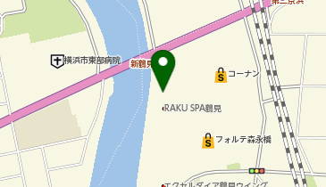 充レン RAKUSPA鶴見 2F レストラン付近階段の地図画像