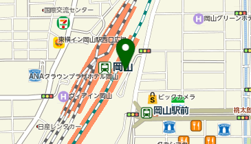 充レン JR西日本 岡山駅 2F 中央改札外 セブンイレブン前(下)の地図画像