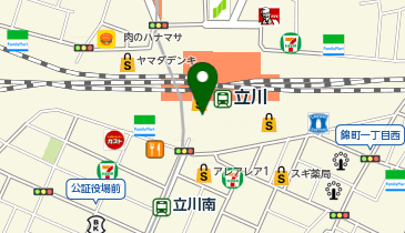 充レン エキュート立川 2F 南改札外 改札付近(下)の地図画像