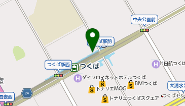充レン つくばエクスプレス つくば駅 改札内 コインロッカー横(右下)の地図画像