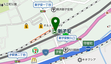 充レン JR東日本 新子安駅 改札外 自動販売機横(下)の地図画像