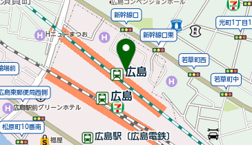 充レン ekie広島 2階 ekieおみやげ館 入口付近火災報知器横(上)の地図画像
